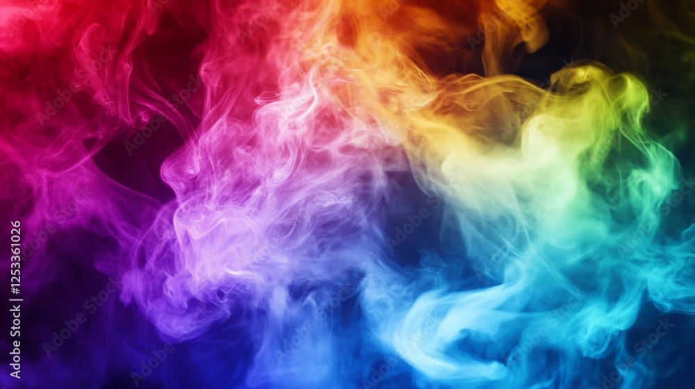 Poster abstract colorful smoke background with dynamic swirls and gradient effects