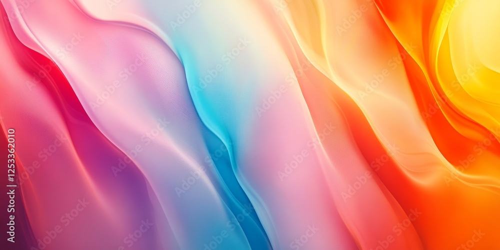 Poster abstract image featuring gradient backgrounds with a focus on smooth and seamless color transitions, blending a variety of hues to produce a visually captivating and imme