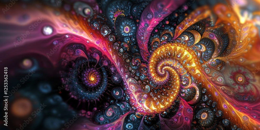 Aufkleber abstract image featuring artistic digital art with a focus on imaginative and expressive designs, blending various colors and patterns to produce a visually captivating a