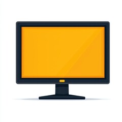 a monitor screen clipart, tech accessory, clean flat design, modern frame, isolated on white background