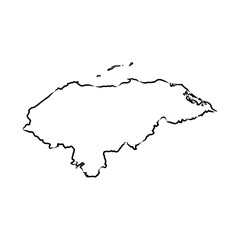 Honduras Map vector template sketch illustration
