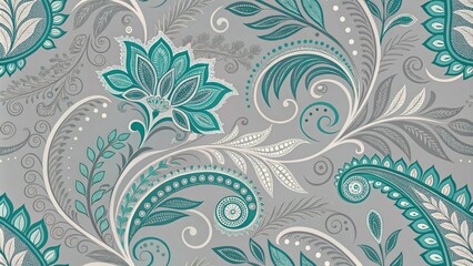Abstract Grey Teal Artistic Background Seamless Pattern, , abstract art, teal colour, artistic background