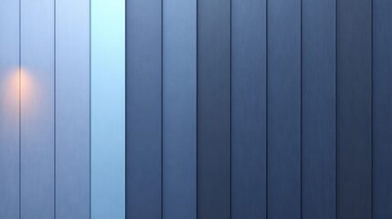 Warm light illuminates subtly textured blue vertical panels. AI Generated