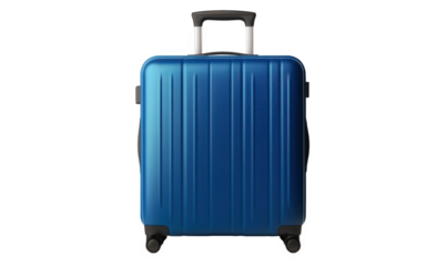 A blue travel suitcase