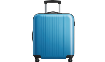 A blue travel suitcase