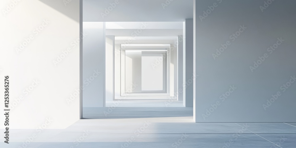 Poster abstract scene where negative space plays a crucial role in minimalist design, emphasizing the contrast between filled and empty areas to create a refined and sophisticat