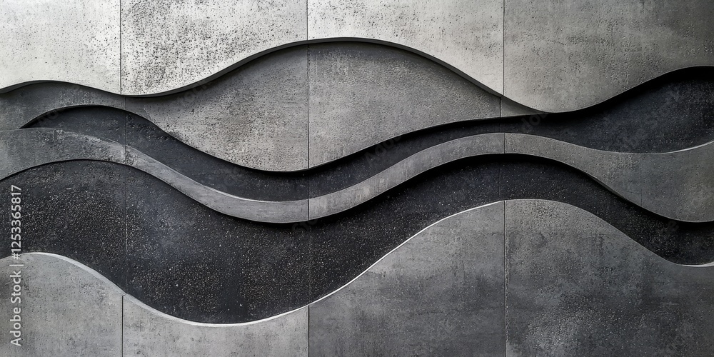 Poster visually captivating abstract design using concrete textures, emphasizing the unique imperfections and layered patterns of concrete to produce a striking and modern artis