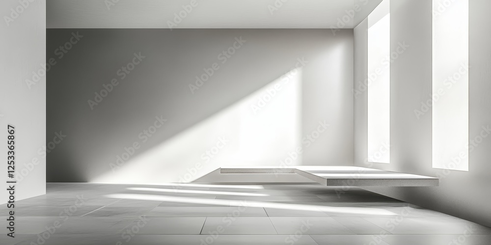 Poster abstract visual with a focus on negative space, using it to create a sense of depth and clarity within a minimalist setting, enhancing the overall simplicity and elegance