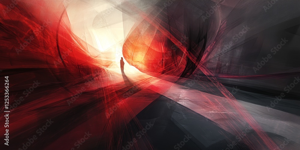 Leinwandbilder abstract artwork showcasing digital renderings with a focus on the interplay of light and shadow, incorporating various elements and techniques to create a visually engag