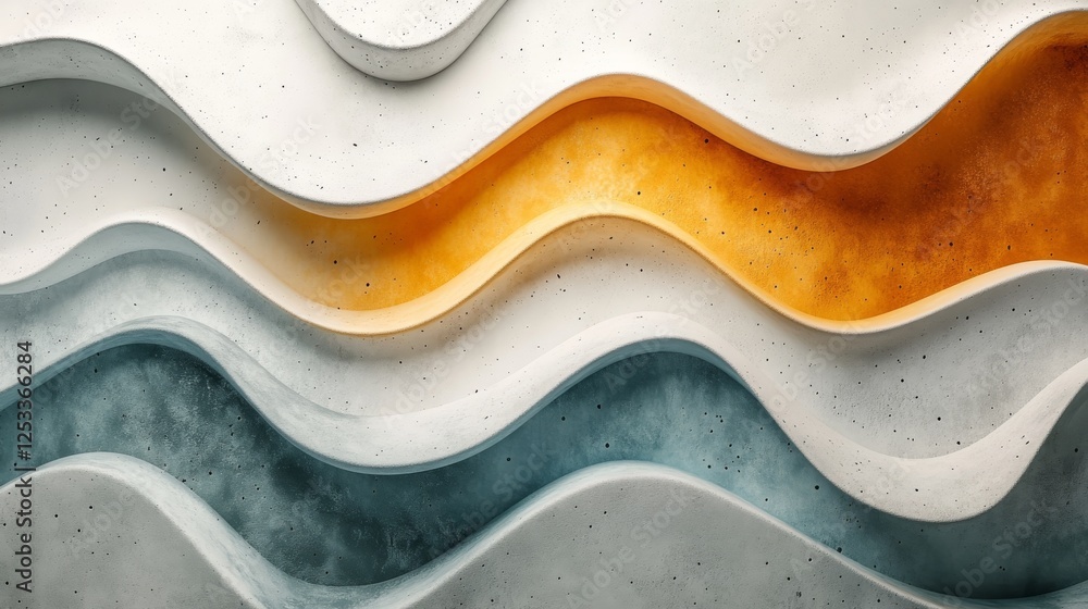 Poster abstract concrete wave formation with textural color transitions for modern design applications