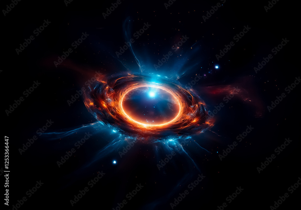Poster a vibrant cosmic entity bursts with energy, displaying a radiant core surrounded by swirling nebulae