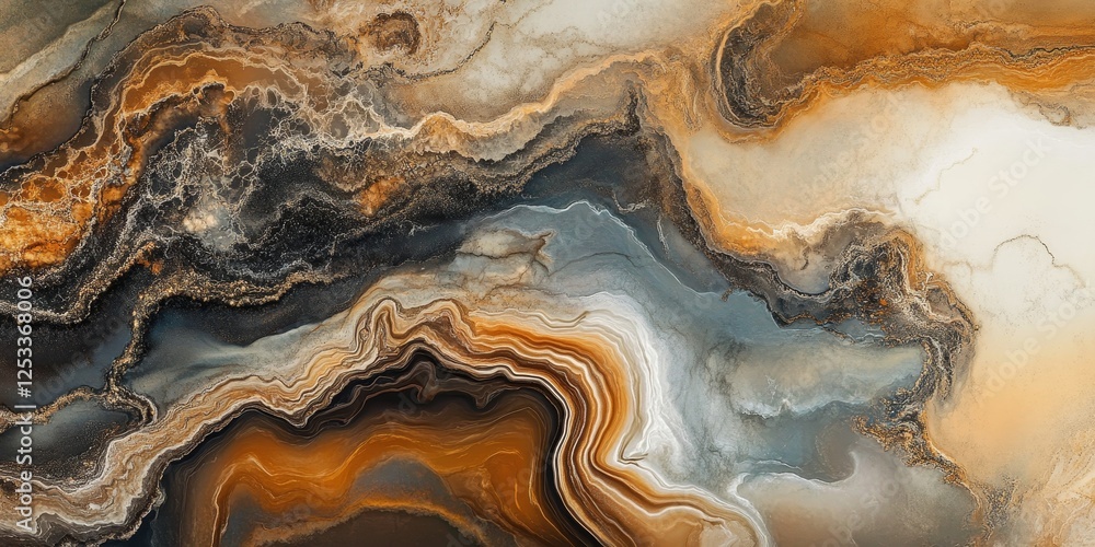 Aufkleber abstract image featuring natural elements, using fluid forms and earthy colors to evoke the essence 