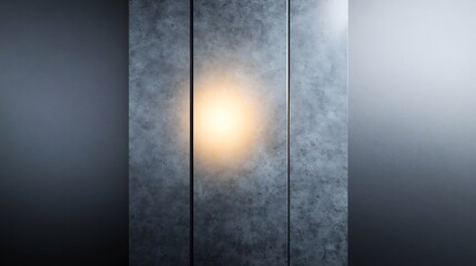 Warm light softly illuminates textured metallic panels. AI Generated