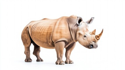Fototapeta premium White Rhinoceros on White Background Studio Shot