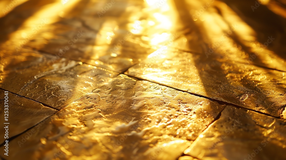 Poster golden texture with shiny highlights. blurred golden background with bokeh effect.