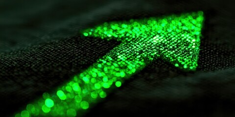 Green arrow with glitter on it