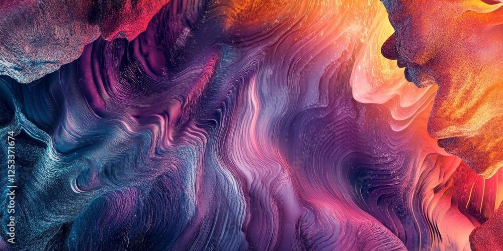 Aufkleber visually striking abstract design using gradient textures, emphasizing the captivating blending of colors and textures to produce a dynamic and immersive artistic effect