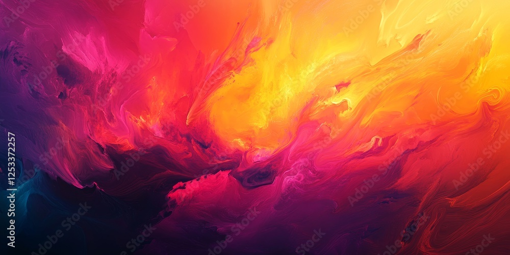 Poster abstract scene where vibrant gradients create a sense of dynamism and excitement, using a mix of vivid colors to evoke a rich and immersive visual effect