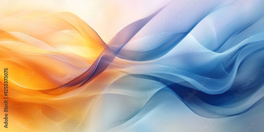 Aufkleber abstract scene where smooth gradients create a sense of depth and fluidity, using a harmonious color palette to evoke a calming and immersive visual effect