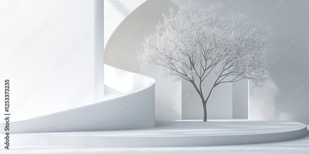 Poster abstract image where minimalist design principles are applied to create a clean and focused visual experience, emphasizing the beauty of simplicity with a limited color s