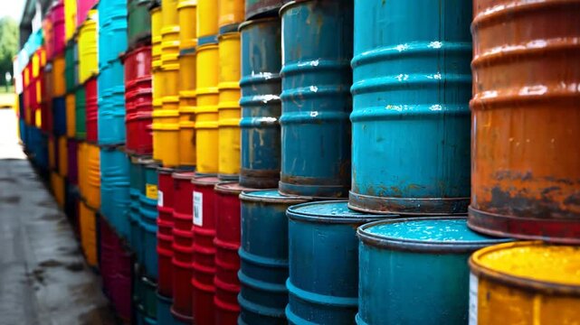stacked oil drums