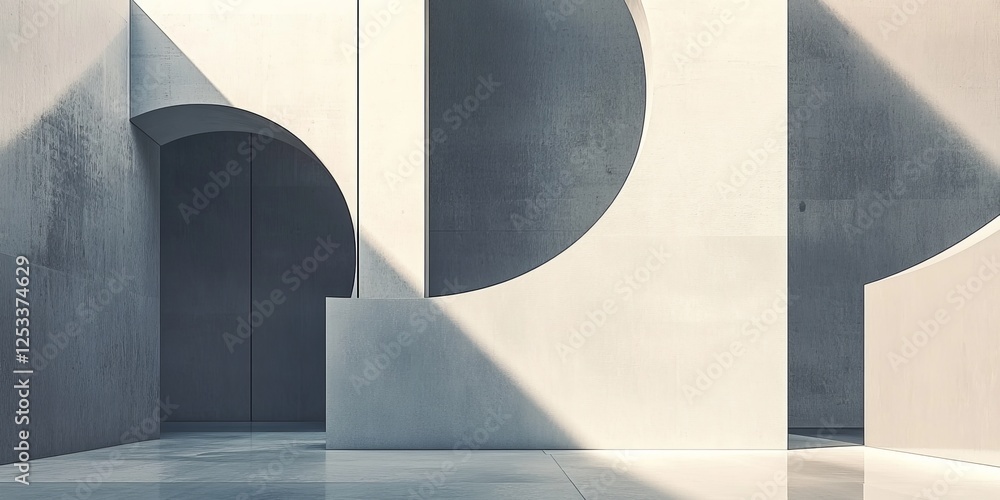 Aufkleber abstract image featuring minimalist design, focusing on the interplay of basic geometric forms and muted tones to create a visually striking yet unobtrusive and elegant b