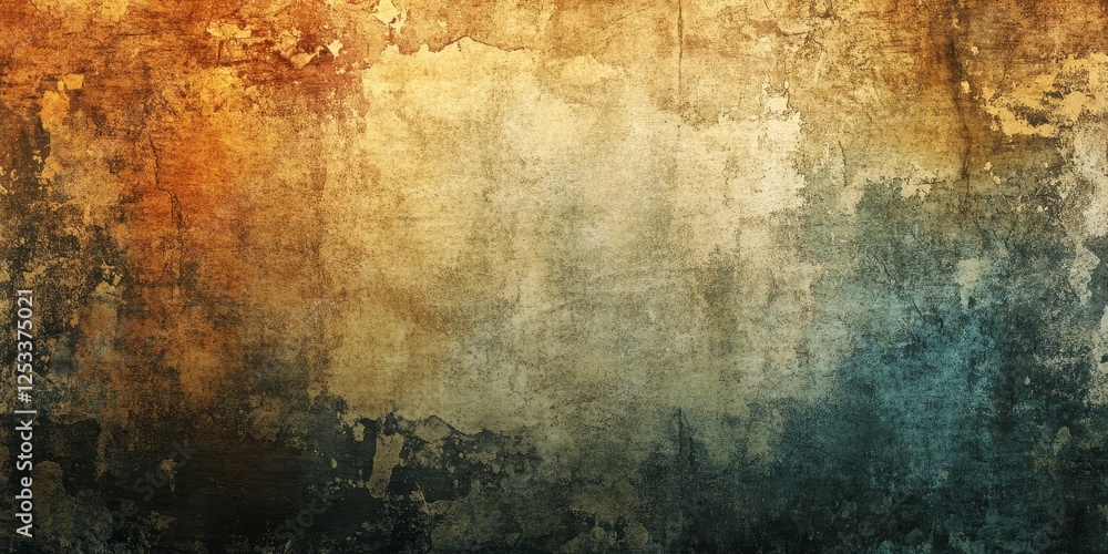 Aufkleber abstract image featuring grunge textures with a rugged and worn appearance, blending rough surfaces and distressed patterns in a gritty color palette to evoke a raw and e