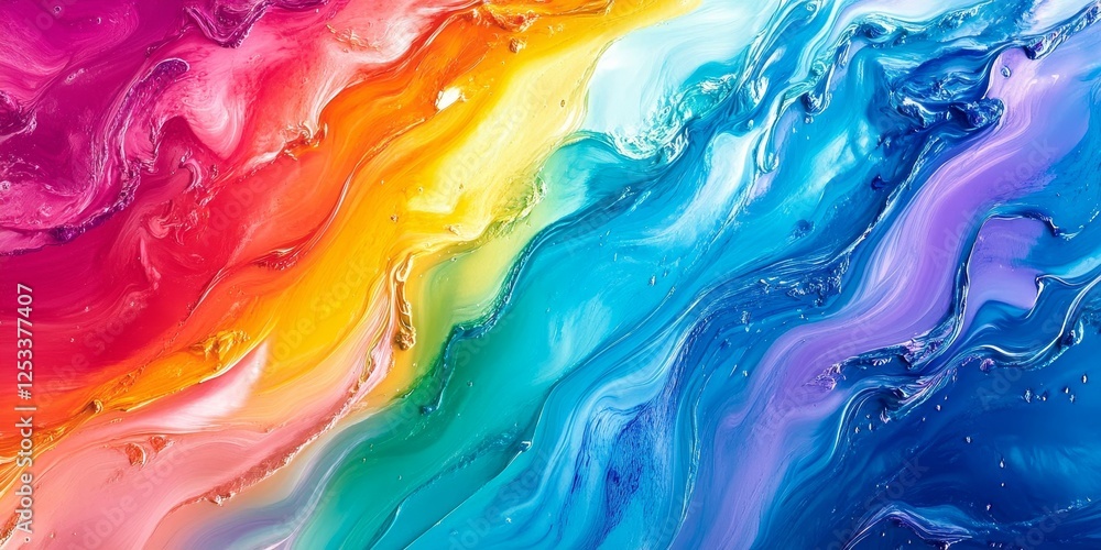 Fototapete abstract artwork showcasing rainbow gradients with a focus on the seamless and colorful transitions 
