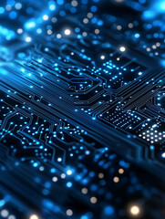 Abstract Glowing Circuit Board