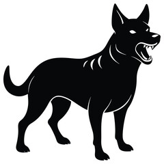 angry Dog silhouette vector illustration