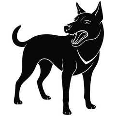 angry Dog silhouette vector illustration