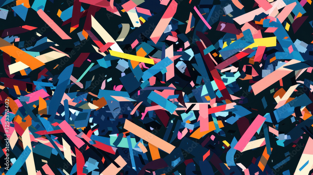Poster colorful abstract background with vibrant shapes and patterns, creating lively and dynamic visual ef