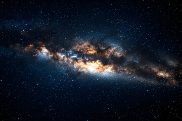 Fototapeta premium Galactic spiral arm, cosmic dust, starfield background, space exploration