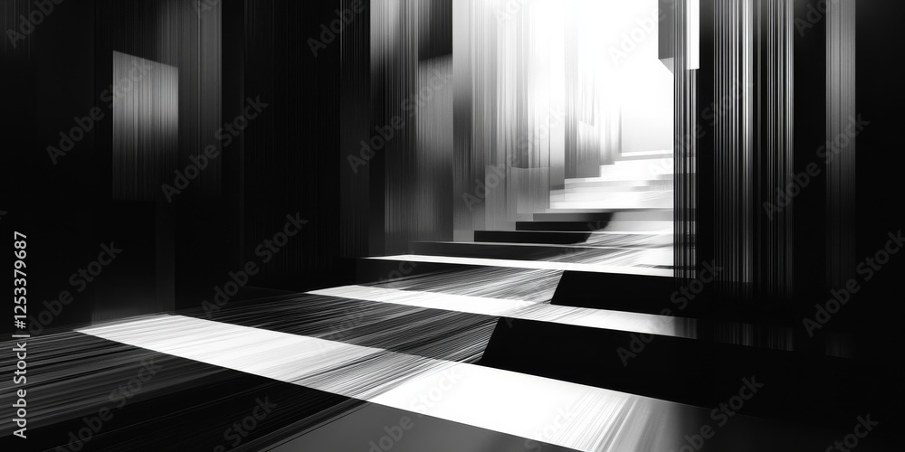 Fototapete abstract visual with monochrome minimalism, focusing on the interplay of light and shadow within a single color range to produce a visually striking and harmonious compos