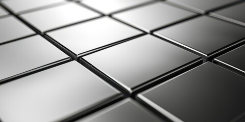 Black and silver tile floor with a white background