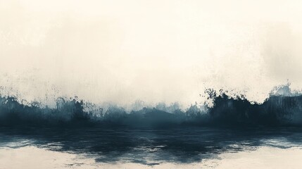 Fototapeta premium Ethereal Aqueous Landscape, An Impressionistic Abstraction of Water and Horizon Depicted in Muted Tones