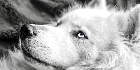 White dog with blue eyes