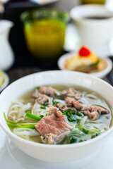 Vietnamese pho soup with beef