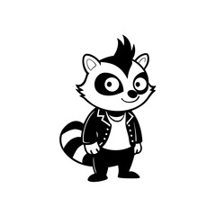 A punk-style raccoon