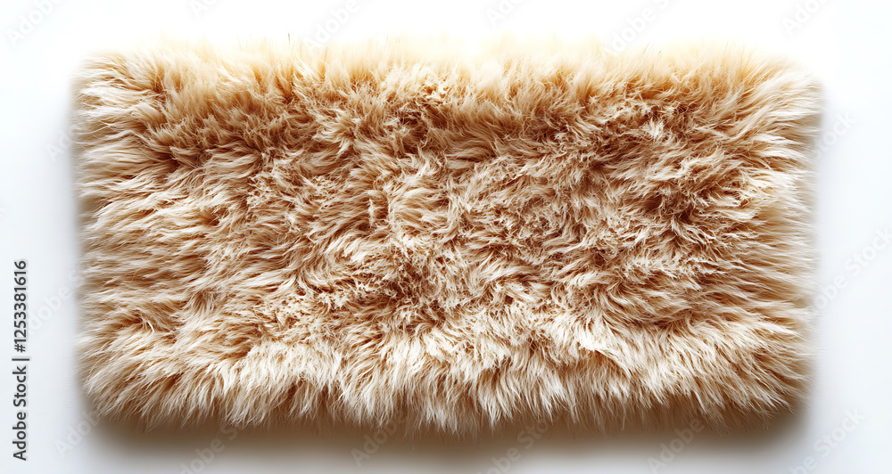 Aufkleber top down view of beige fuzzy carpet with soft texture, perfect for adding warmth and comfort to any 