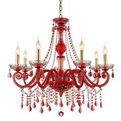  Unique Red crystal chandelier isolated on white. the best decorative chandelier illustration on white.