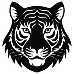 Tiger head silhouette vector illustration