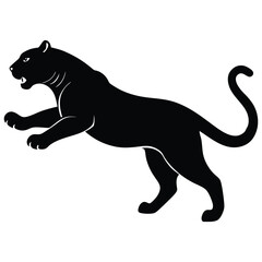 vector illustration of a silhouette of leopard