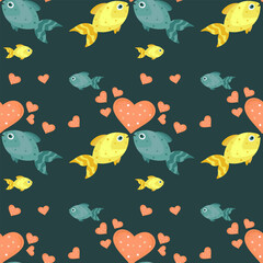 fish with a heart.vector illustration for Valentine's Day