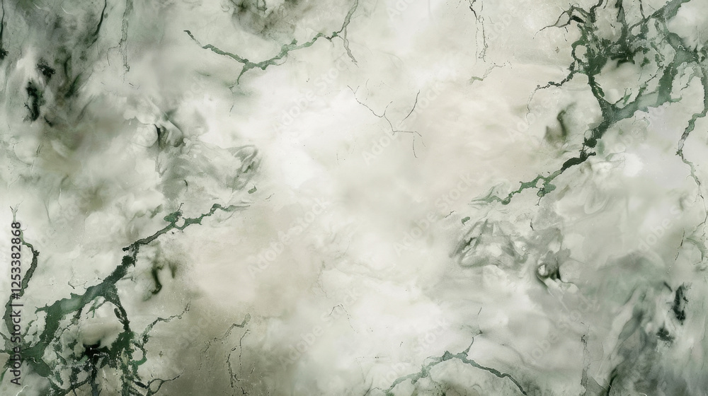 Poster abstract texture with soft gray and green tones, resembling marble or stone. fluid patterns create c