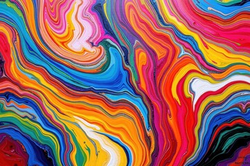 Abstract Colorful Swirl Painting