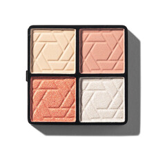 A palette of eyeshadows with various shades and textures. Perfect for beauty, fashion. PNG