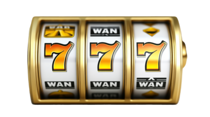 Exciting slot machine reels displaying lucky sevens and symbols