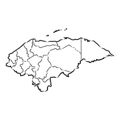 Obraz premium Honduras Map vector template sketch illustration
