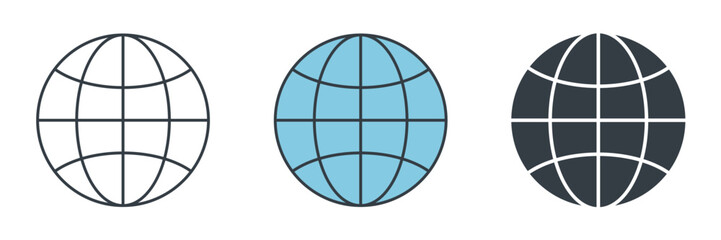 Globe icon symbol vector illustration isolated on white background